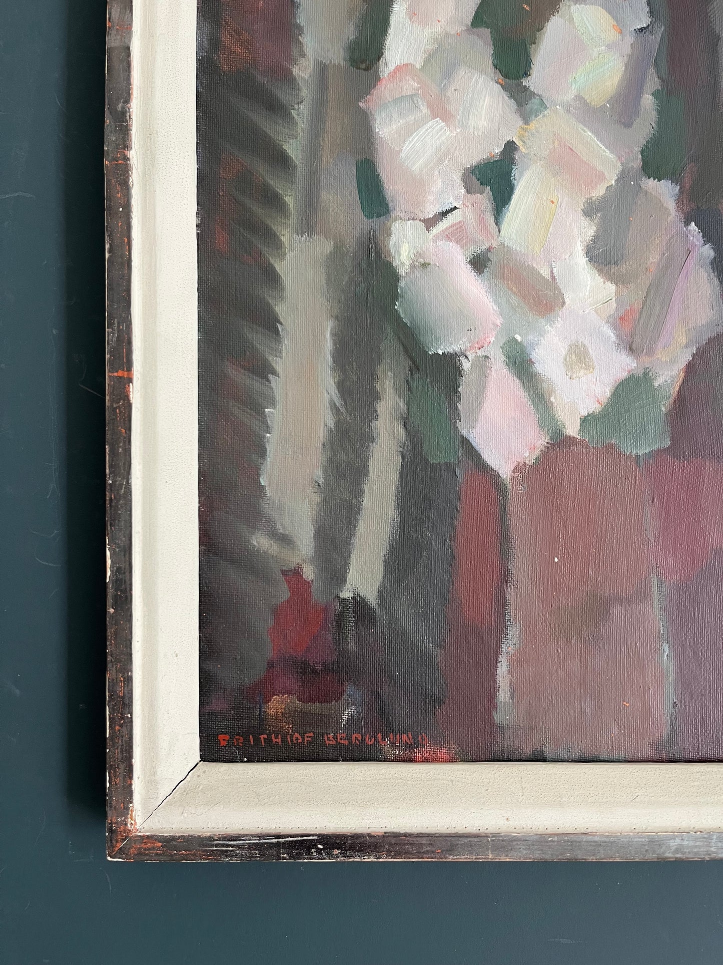 Roses in Red Vase