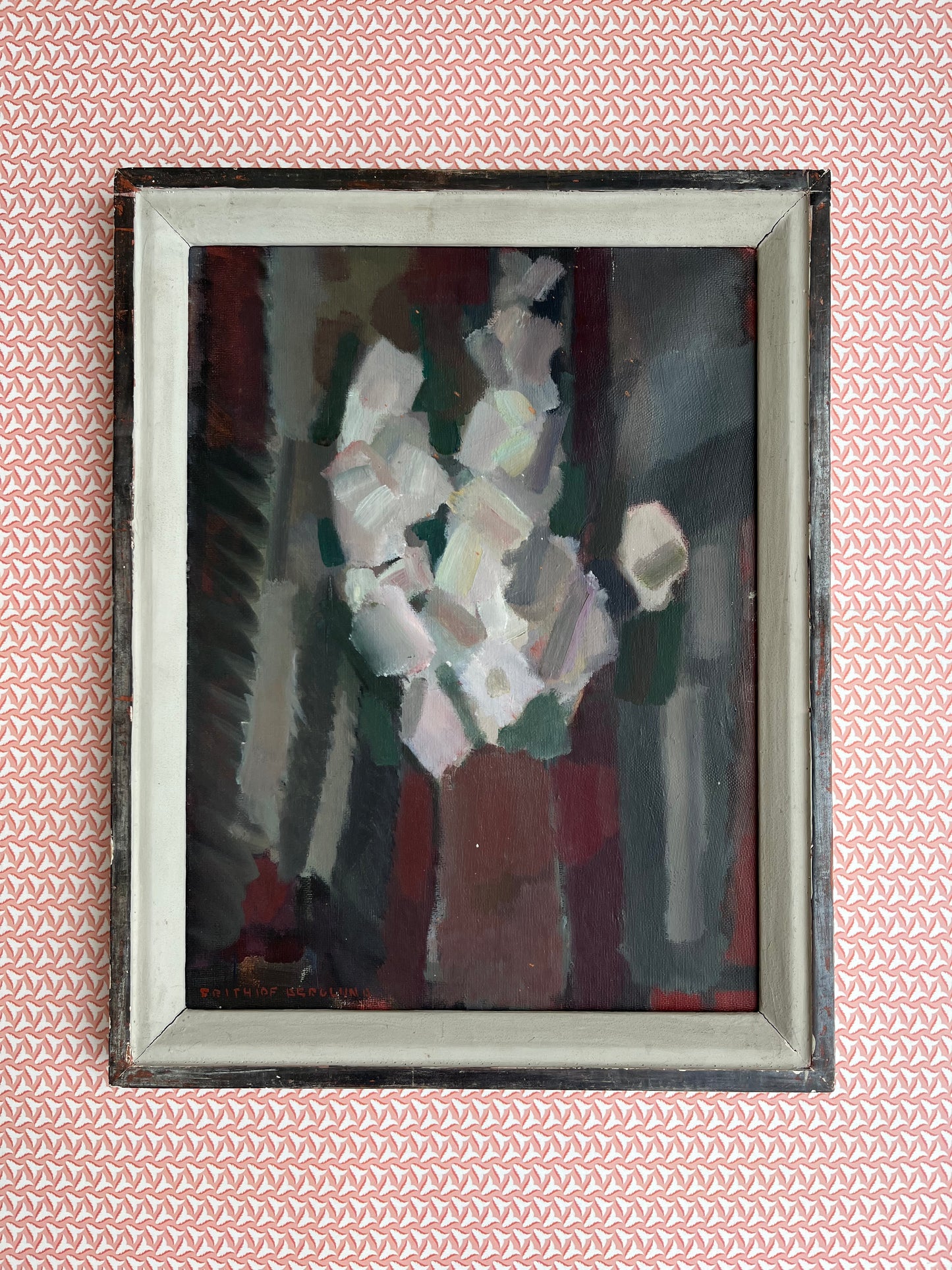 Roses in Red Vase