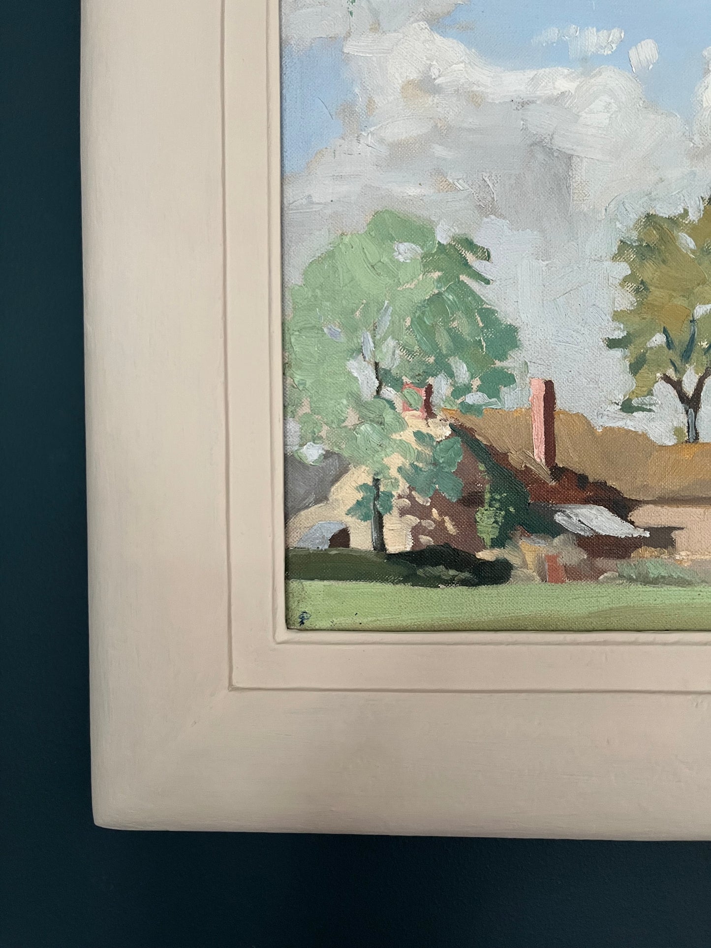 Farm with haystack