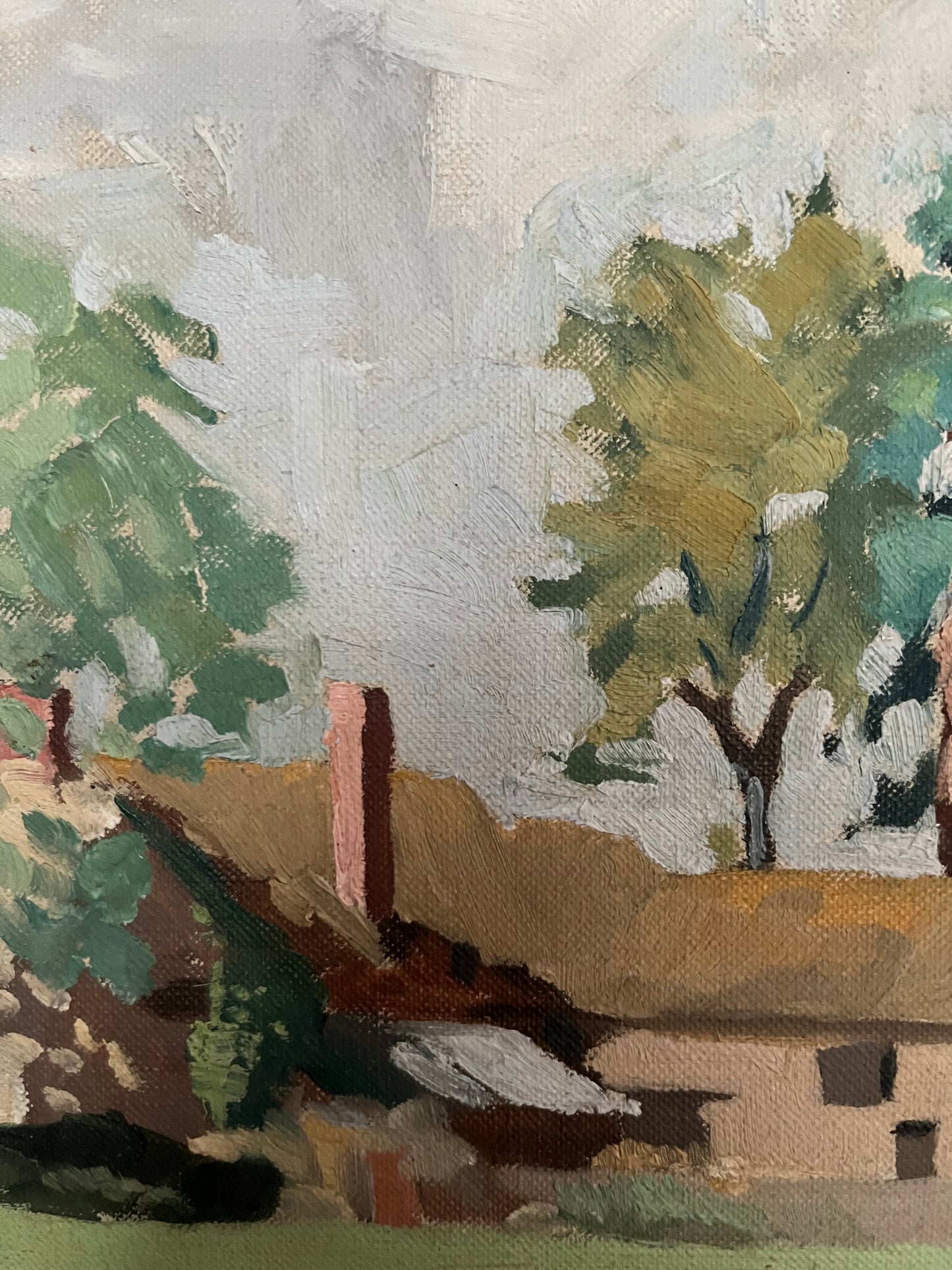 Farm with haystack
